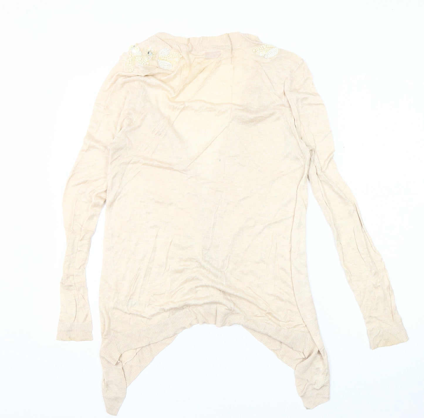 Womens UK Size 14 Miss Selfridge Beige Cardigan Jumper
