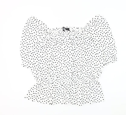 Womens UK Size M Dorothy Perkins White Basic Blouse
