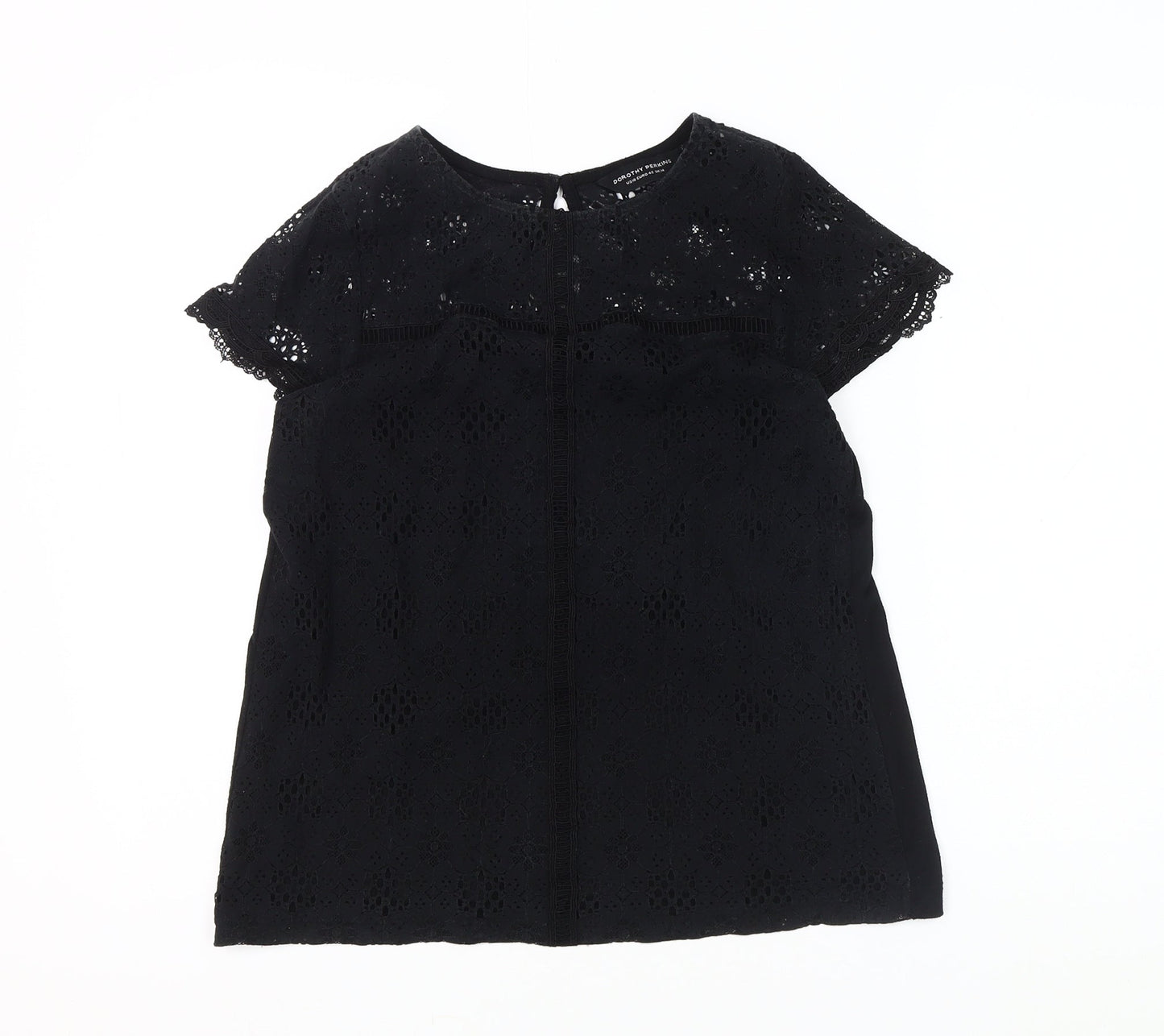 Womens UK Size 14 Dorothy Perkins Black Basic Blouse