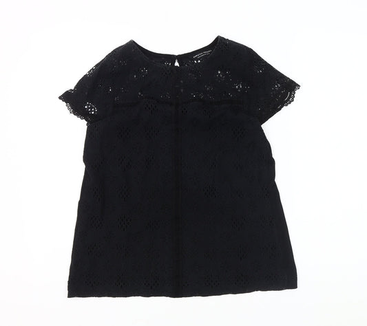 Womens UK Size 14 Dorothy Perkins Black Basic Blouse
