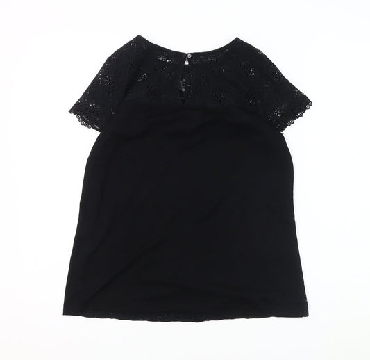 Womens UK Size 14 Dorothy Perkins Black Basic Blouse
