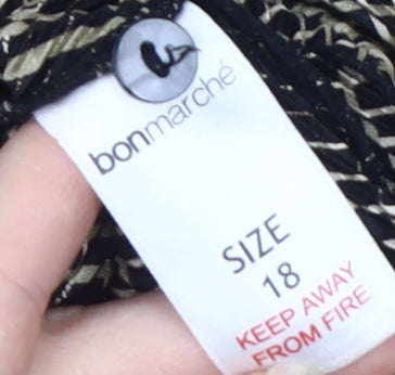 Bonmarché Women's Black Size 18 Collared Shirt