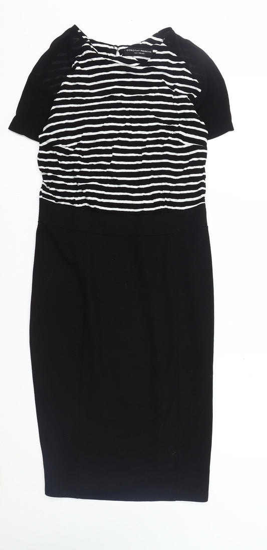 Dorothy Perkins Women's Black Striped Dress, Size 12