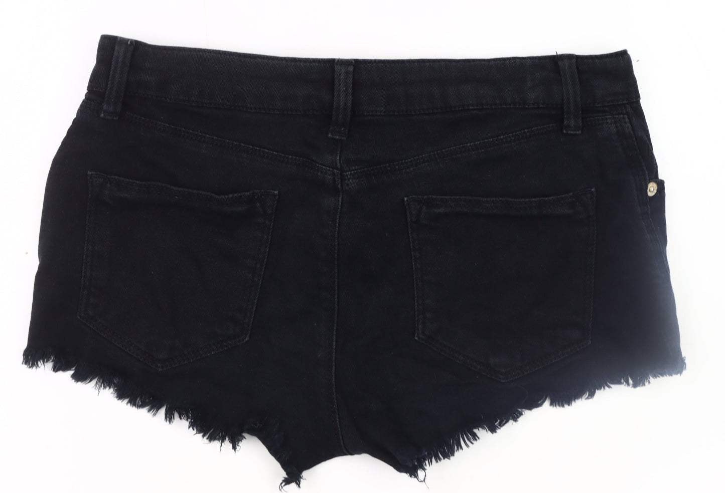 Topshop Women’s Black Cut-Off Shorts Size 10