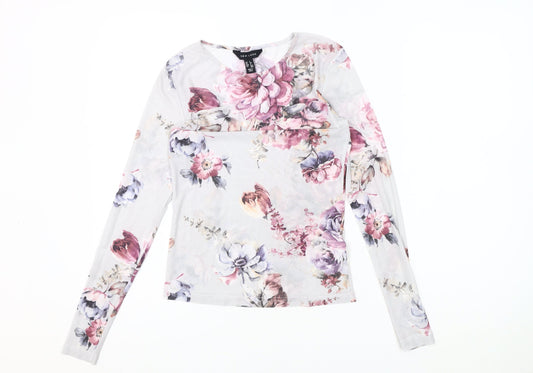New Look Women's Floral Multicoloured Long Sleeve T-Shirt