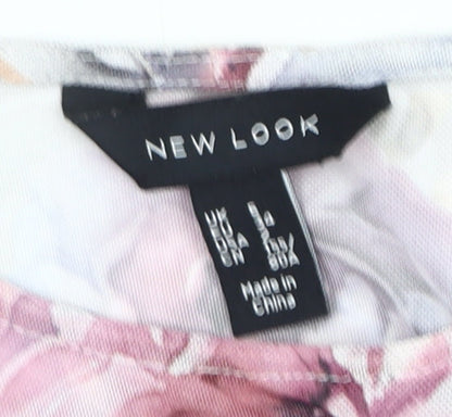 Womens UK Size 6 New Look Multicoloured Basic T-Shirt