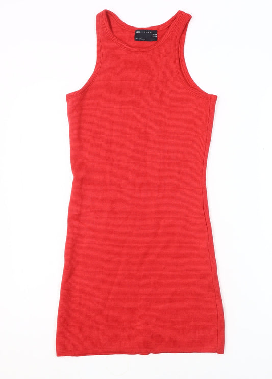 ASOS DESIGN Women's Red Tank Dress, Size 10, Stretch Knit