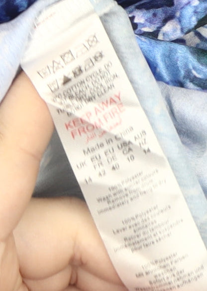 PrettyLittleThing Women’s Blue Floral Midi Dress Size 14