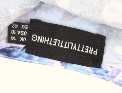 PrettyLittleThing Women’s Blue Floral Midi Dress Size 14