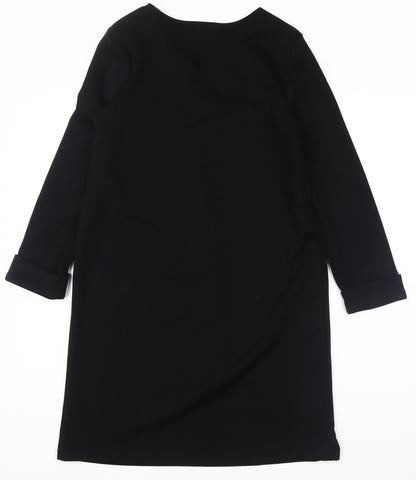 MNG Women's Black V-Neck Long Sleeve Dress Size 12