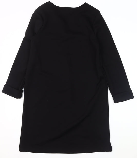 MNG Women's Black V-Neck Long Sleeve Dress Size 12