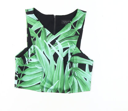 Womens UK Size 10 Topshop Green Cropped