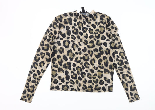 New Look Women's Multicoloured Animal Print Top UK 14