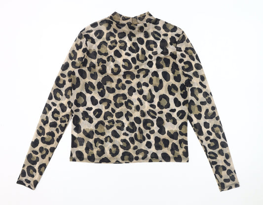 New Look Women's Multicoloured Animal Print Top UK 14