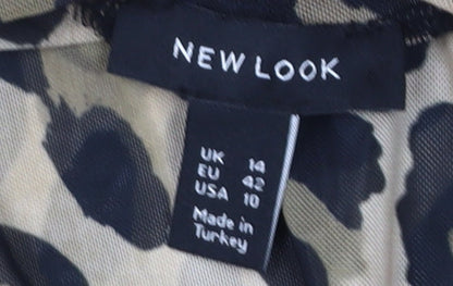 New Look Women's Multicoloured Animal Print Top UK 14