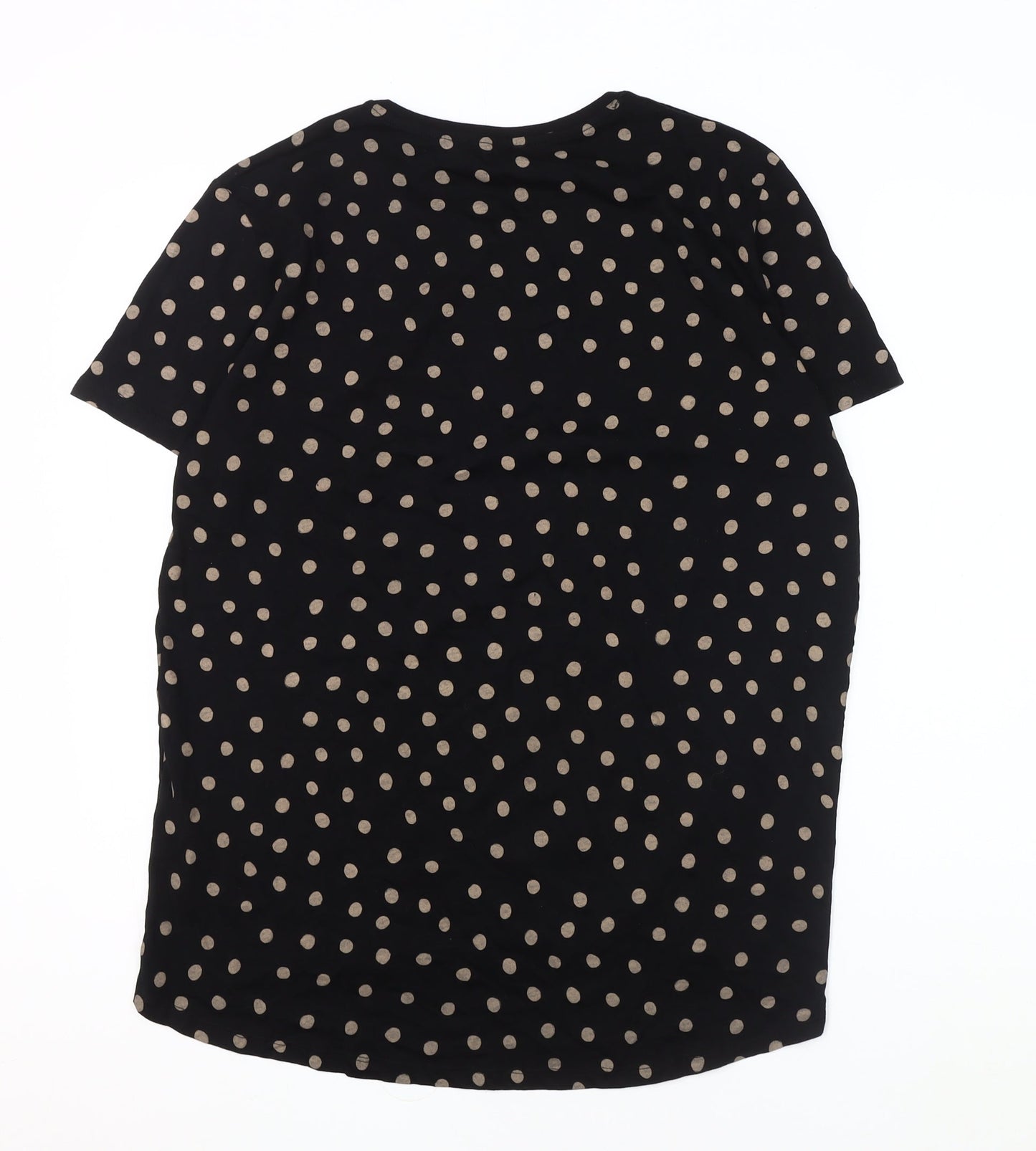 Womens UK Size L Zara Black Basic T-Shirt