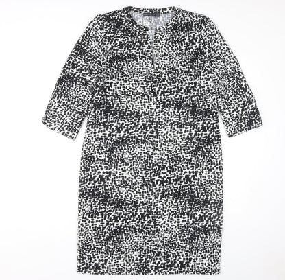 Marks and Spencer Women's Black Geometric Shift Dress