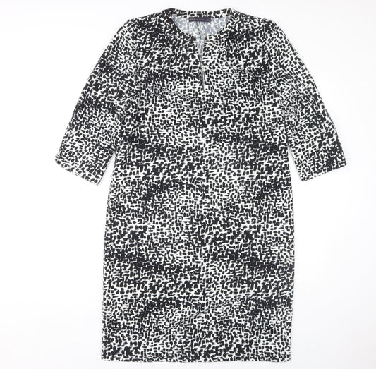 Marks and Spencer Women's Black Geometric Shift Dress