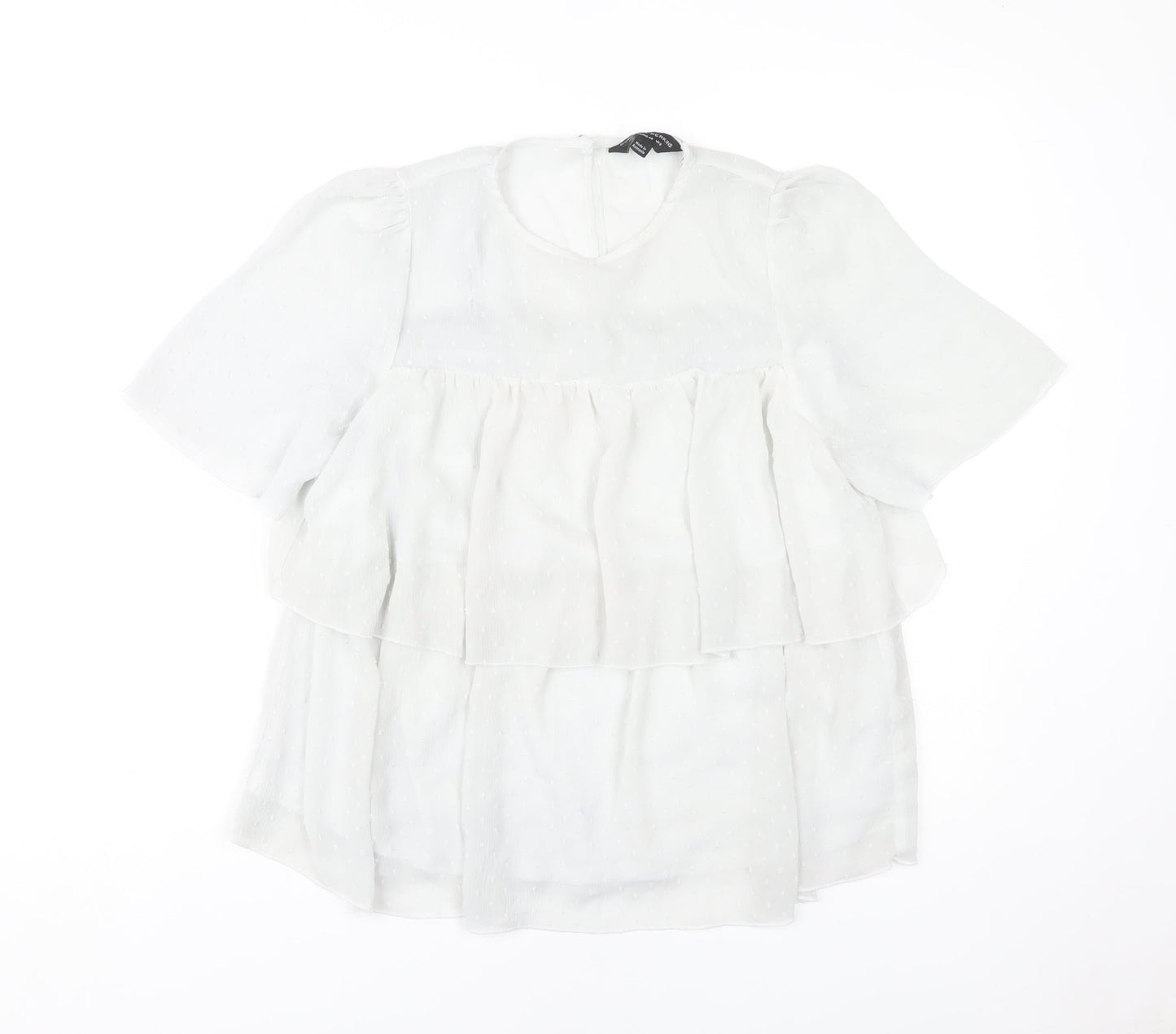Womens UK Size 12 Dorothy Perkins White Basic Blouse