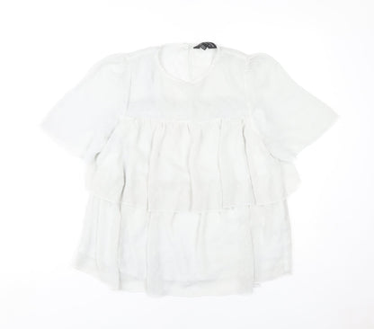 Womens UK Size 12 Dorothy Perkins White Basic Blouse
