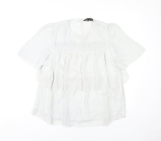 Womens UK Size 12 Dorothy Perkins White Basic Blouse