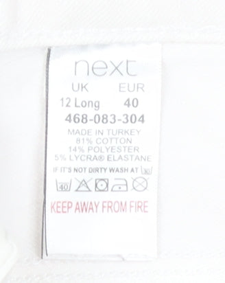 Next Women's White Skinny Jeans Size 12 Slim Fit