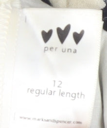 Marks and Spencer Women's Midi Check Skirt - Size 12