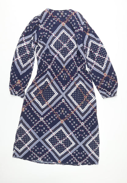 Marks and Spencer Women's Blue Geometric Dress Size 12
