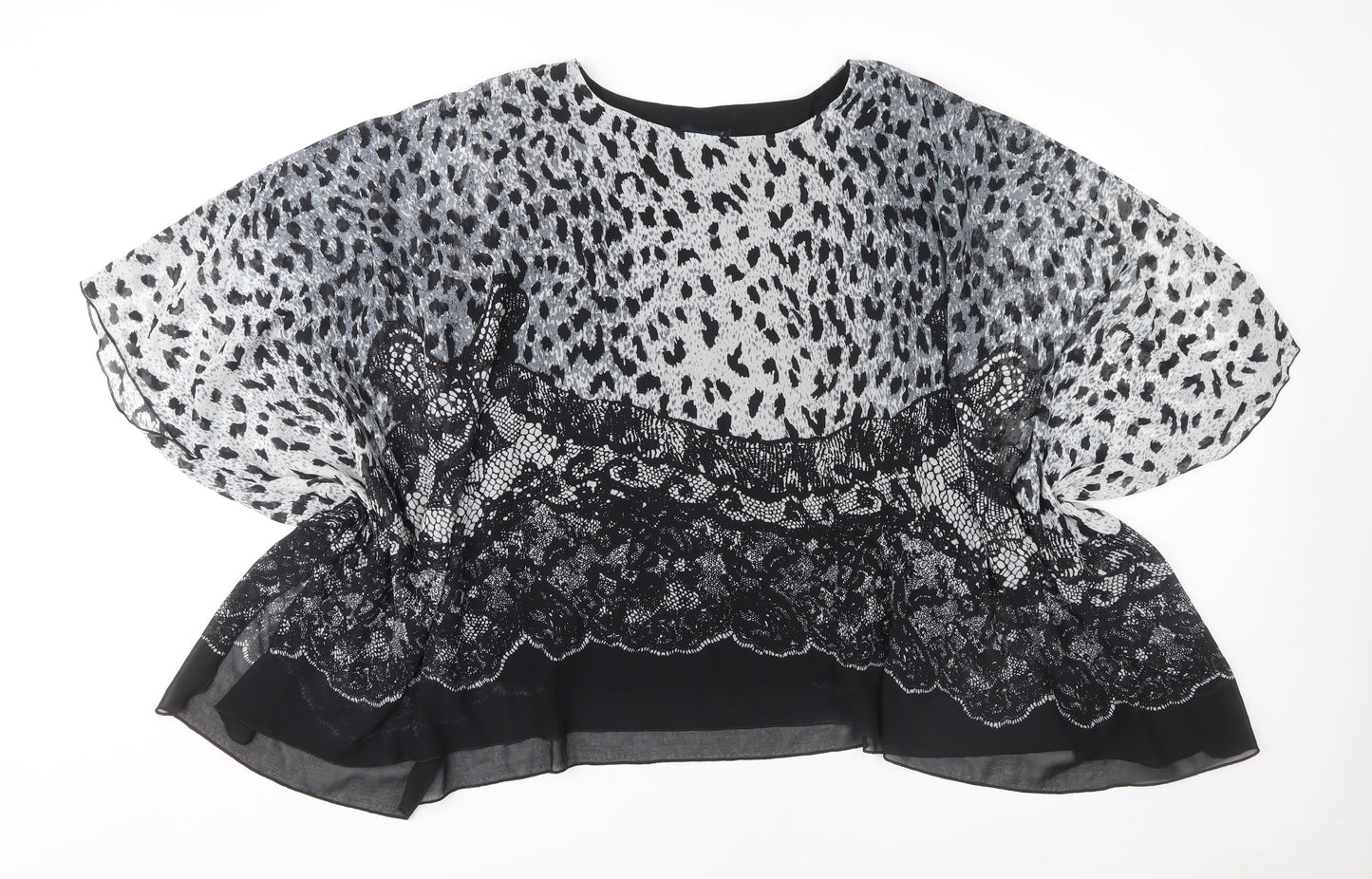 Saloos Women's Black Tunic Animal Print Plus Size 22