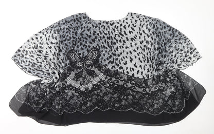 Saloos Women's Black Tunic Animal Print Plus Size 22