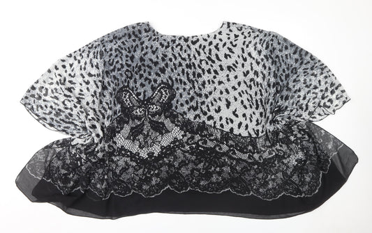 Saloos Women's Black Tunic Animal Print Plus Size 22