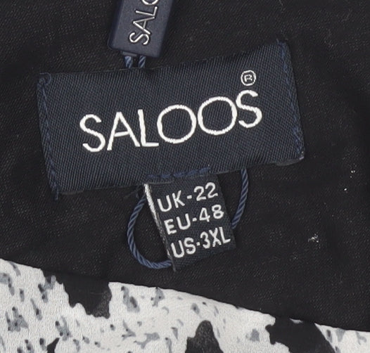 Saloos Women's Black Tunic Animal Print Plus Size 22