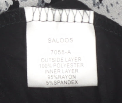 Saloos Women's Black Tunic Animal Print Plus Size 22