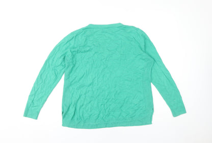 Gap Women's Green V-Neck Pullover Jumper in M, Casual