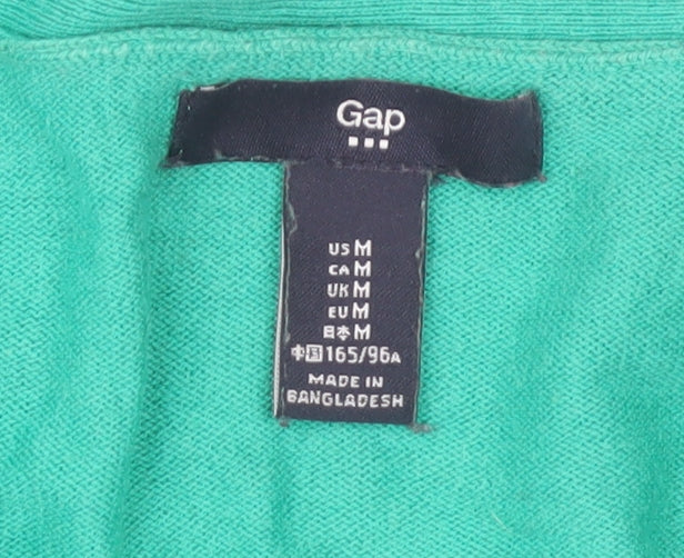 Gap Women's Green V-Neck Pullover Jumper in M, Casual
