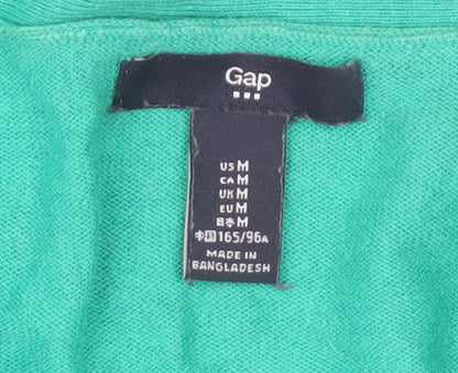 Gap Women's Green V-Neck Pullover Jumper in M, Casual
