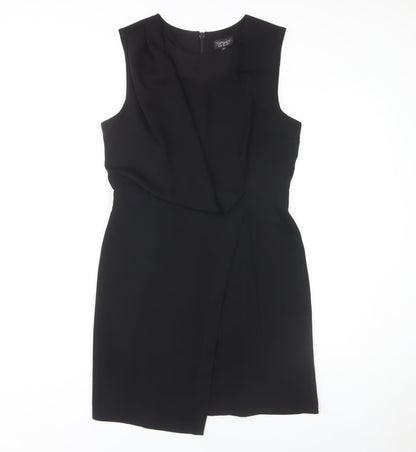 Topshop Women's Black Shift Dress - Size 12