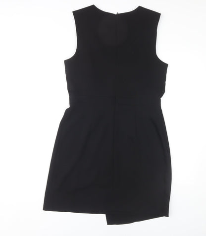 Topshop Women's Black Shift Dress - Size 12