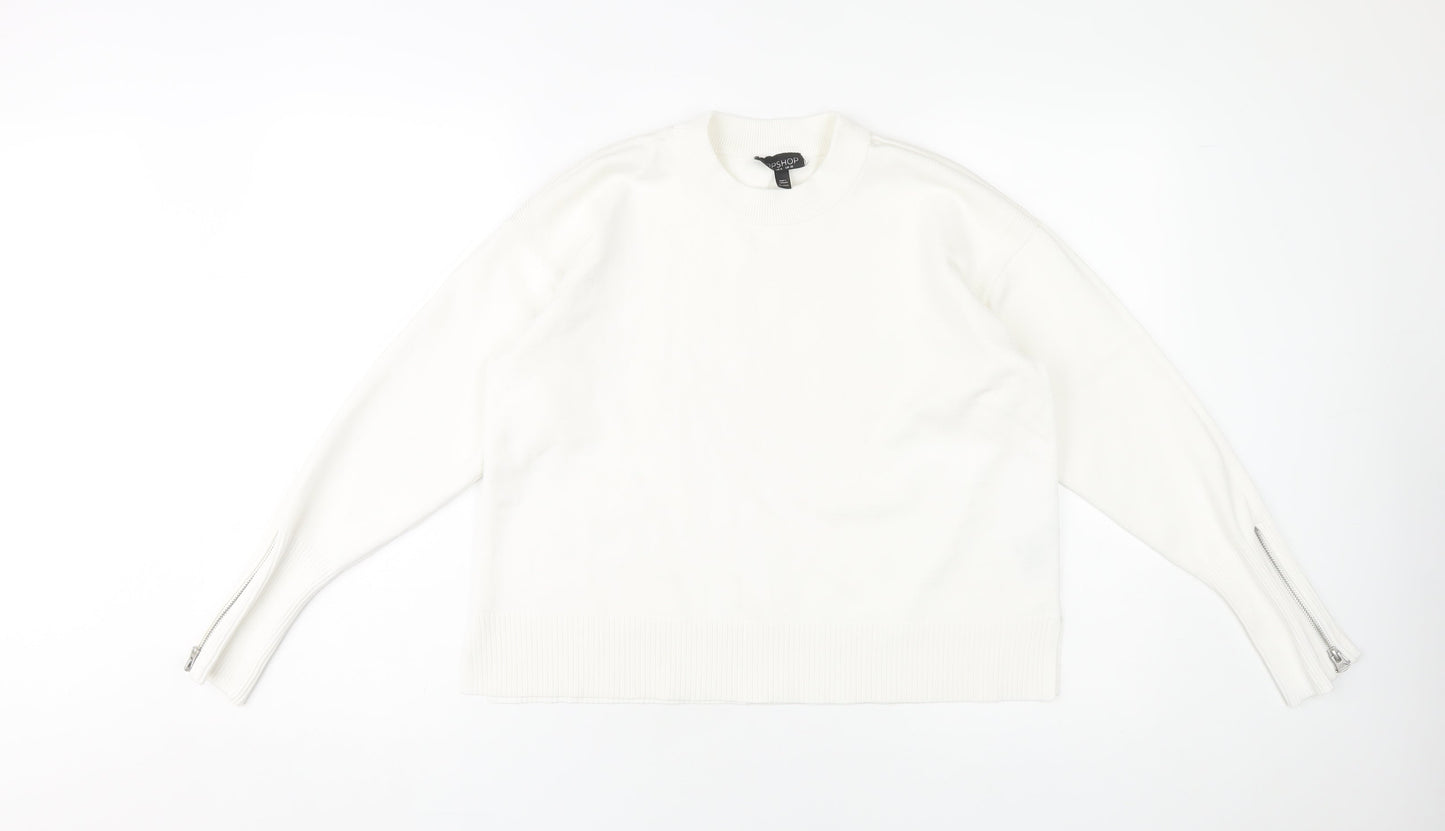 Womens UK Size 10 Topshop White Pullover Jumper