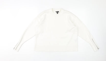 Womens UK Size 10 Topshop White Pullover Jumper