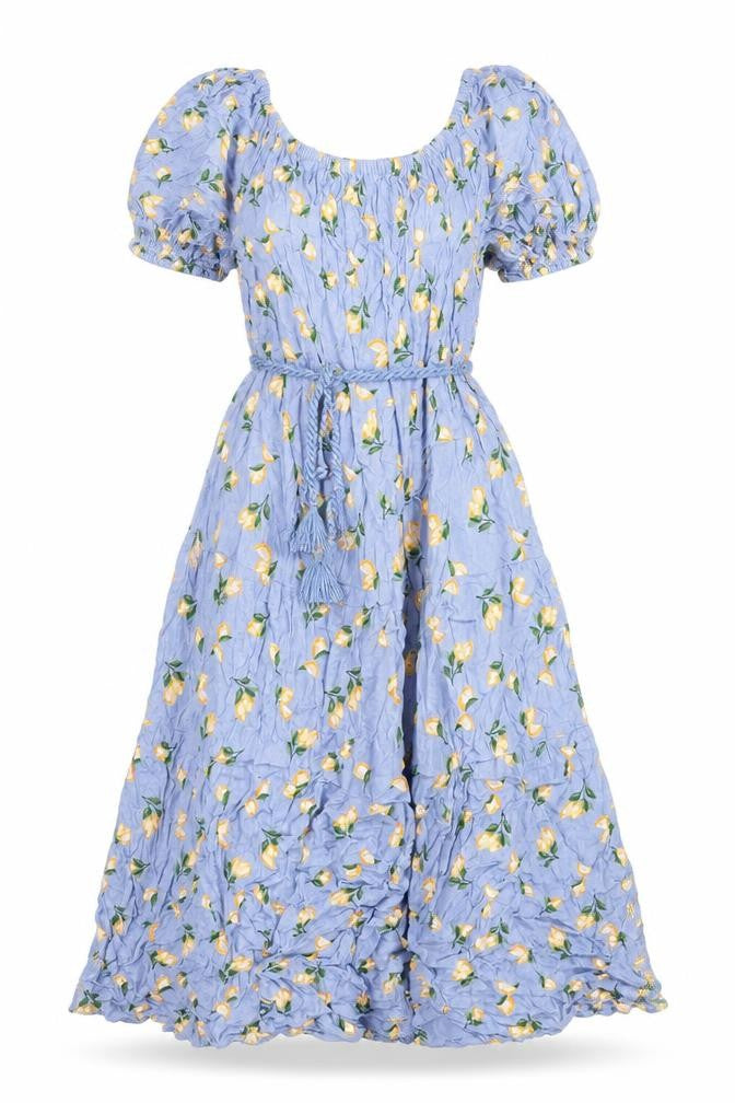 Marks and Spencer Women's Blue A-Line Floral Midi Dress