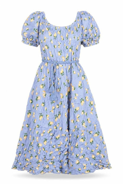 Marks and Spencer Women's Blue A-Line Floral Midi Dress
