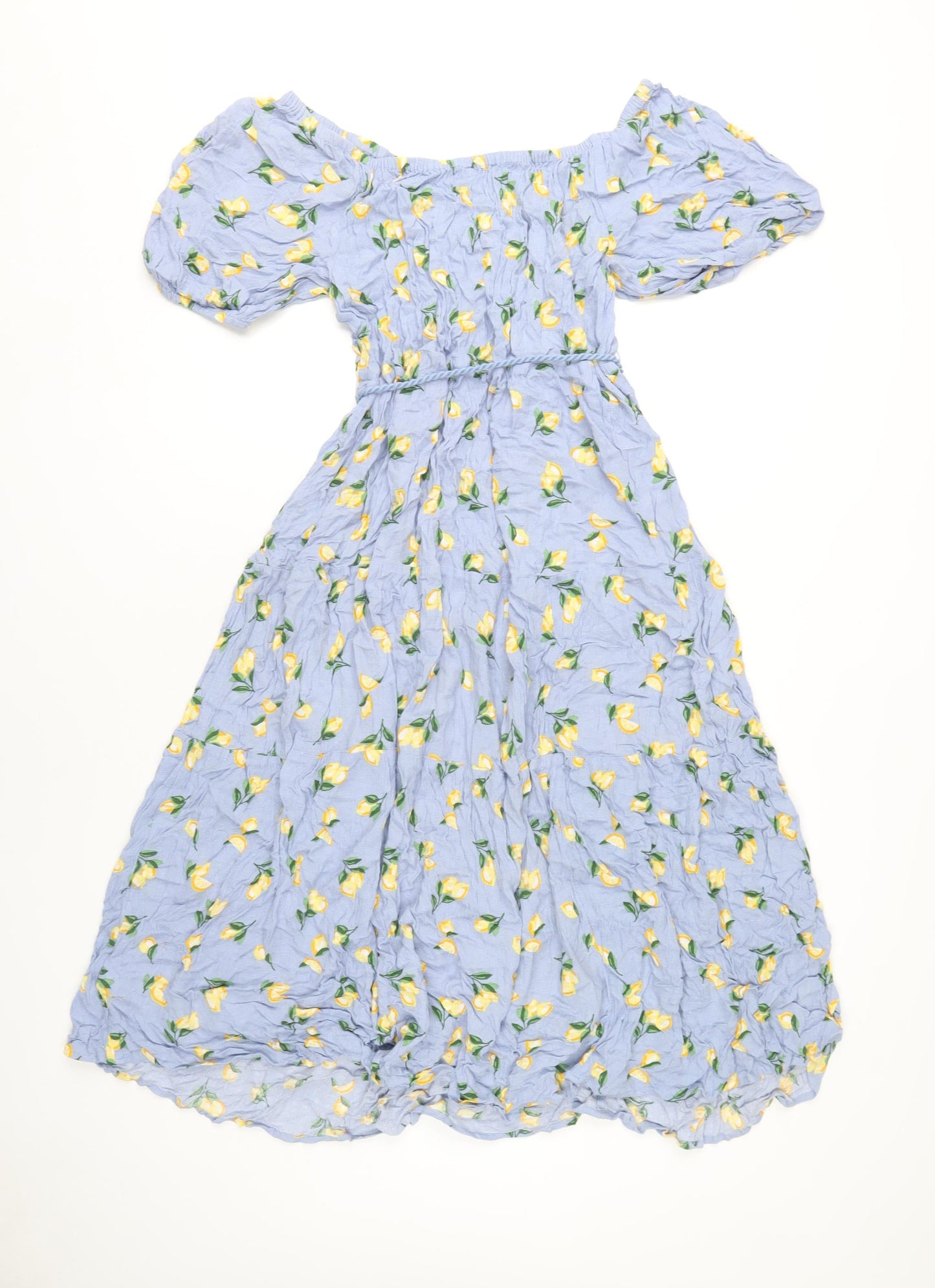 Marks and Spencer Women's Blue A-Line Floral Midi Dress