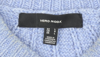 Womens UK Size L VERO MODA Blue Pullover Jumper