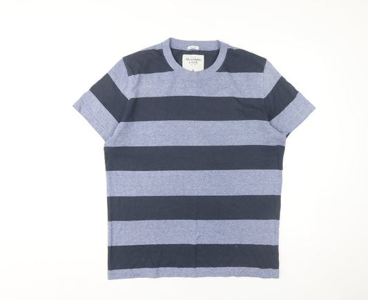 Abercrombie & Fitch Men's Blue XL Striped T-Shirt