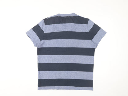Abercrombie & Fitch Men's Blue XL Striped T-Shirt