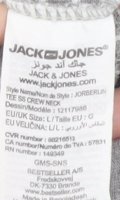 Mens UK Size L JACK & JONES Grey  T-Shirt