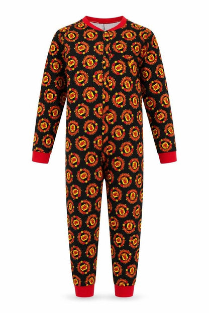 Front view of Manchester United boys’ black & red one piece 11-12 years