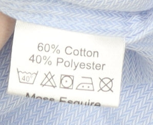 Moss Esq. Men's Blue Herringbone Shirt 17.5