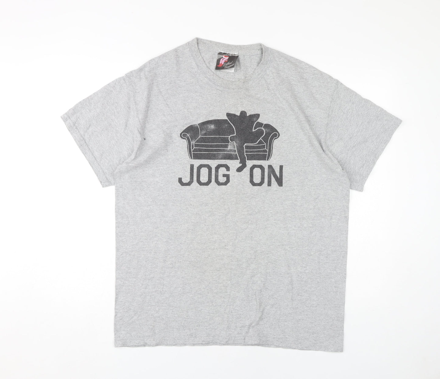 Lethal Tongue Men's Grey Graphic Print T-Shirt L